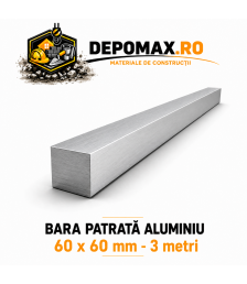 Bara patrata aluminiu 60 x 60 mm, 3 metri, EN AW-6082